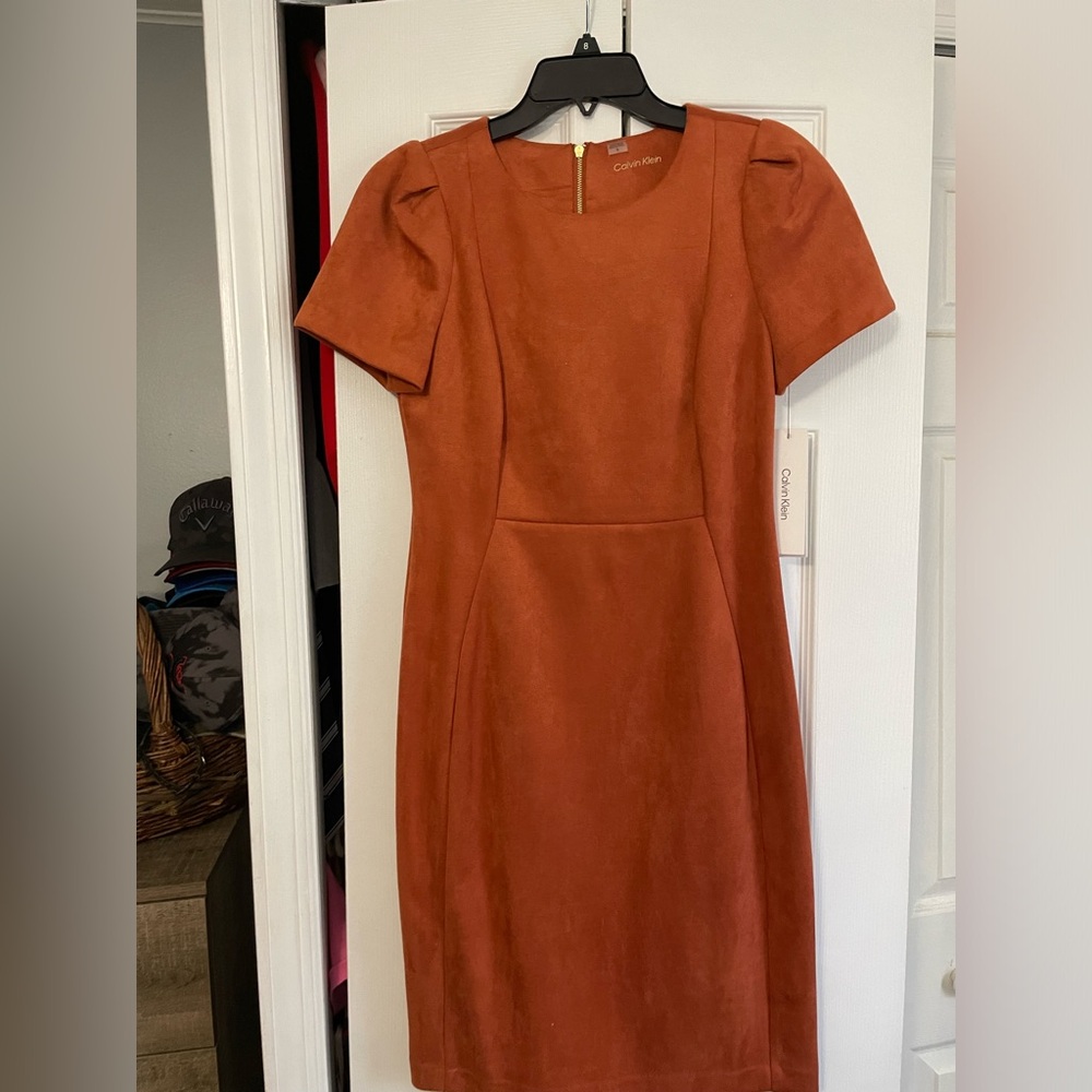 NWT Size 8 Calvin Klein suede dress NEVER WORN